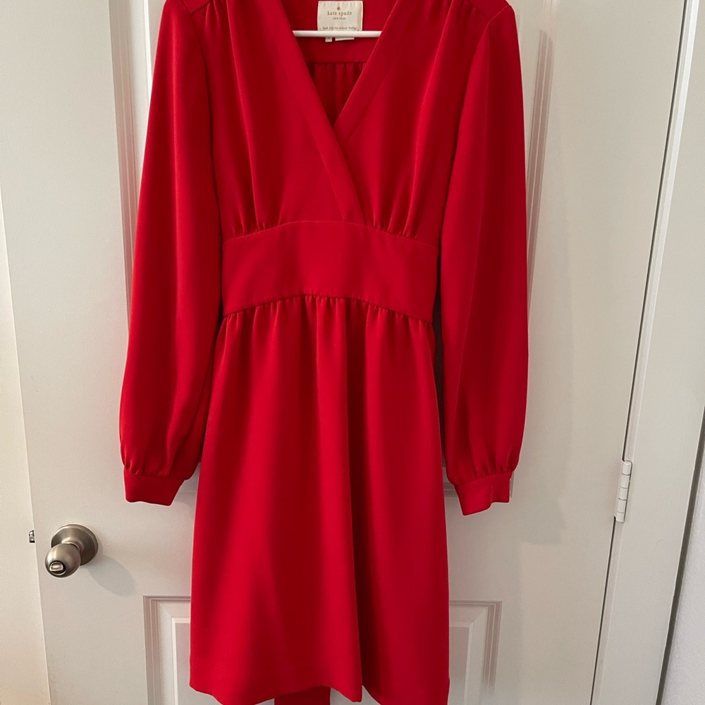 Kate Spade lollipop red tie back for and flare dress size 8